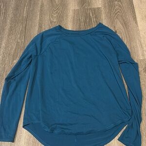 Blue long sleeve workout shirt